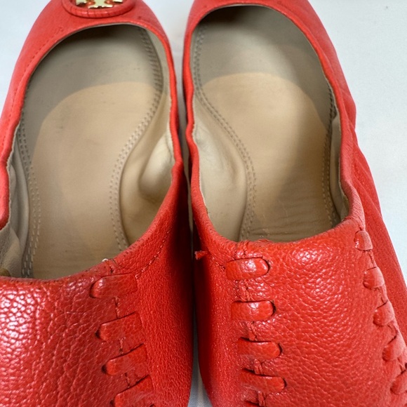 Tory Burch Allie Ballet Flats | Samba Orange / Coral Red - Picture 12 of 14